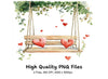 Empty Swing with Hearts Clipart Bundle