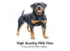 Dynamic Rottweiler Dog Clipart Bundle