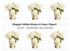 White Rose Vase Illustration Clipart Bundle