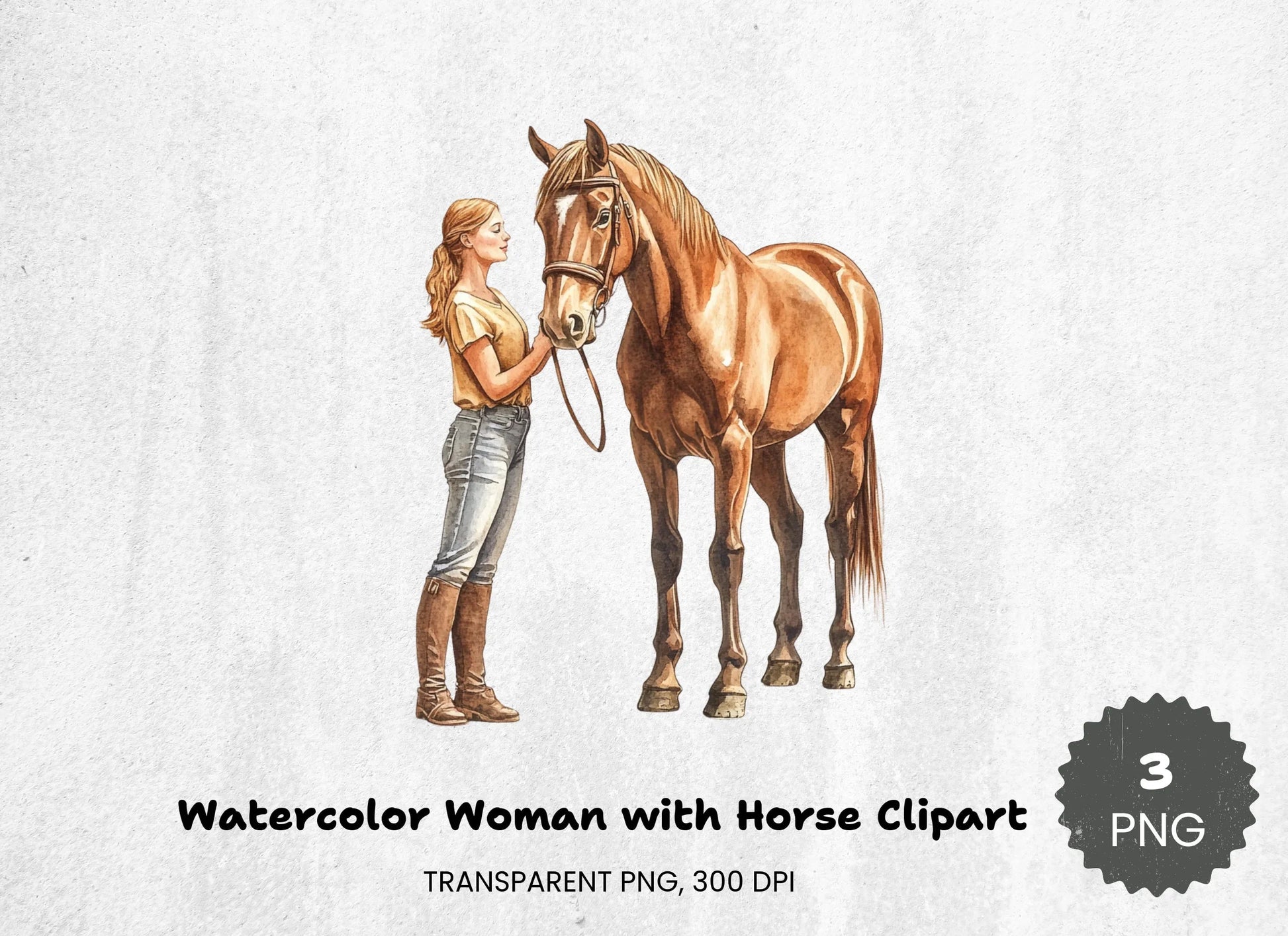 Elegant Woman and Horse Clipart Bundle - CraftNest - Digital Crafting and Art