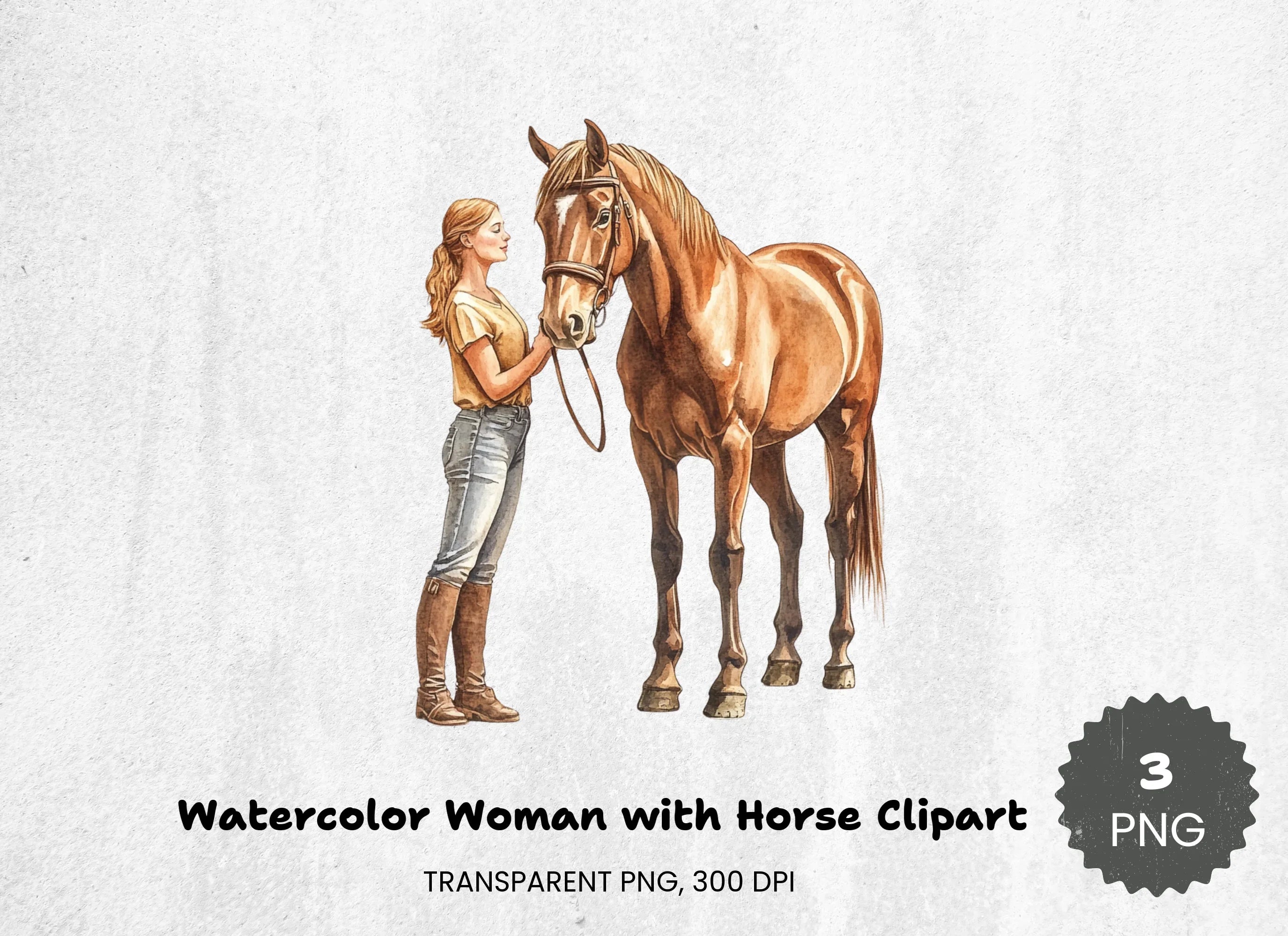Elegant Woman and Horse Clipart Bundle - CraftNest - Digital Crafting and Art