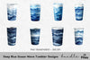 Deep Blue Ocean Wave Tumbler Designs Clipart Bundle