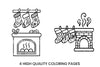Christmas Fireplace Stockings Coloring Books