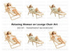 Sunbathing Women Lounge Chairs Clipart Bundle