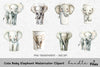 Cute Baby Elephant Clipart Bundle