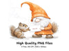 Gnomes and Squirrels with Letters Clipart Bundle