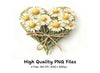 Daisy Heart Bouquets Clipart Bundle