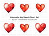 Red Hearts Clipart Bundle