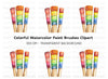 Colorful Paint Brushes Clipart Bundle