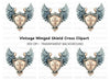 Winged Shield Cross Clipart Bundle