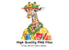 Giraffes in Hawaiian Shirts Clipart Bundle