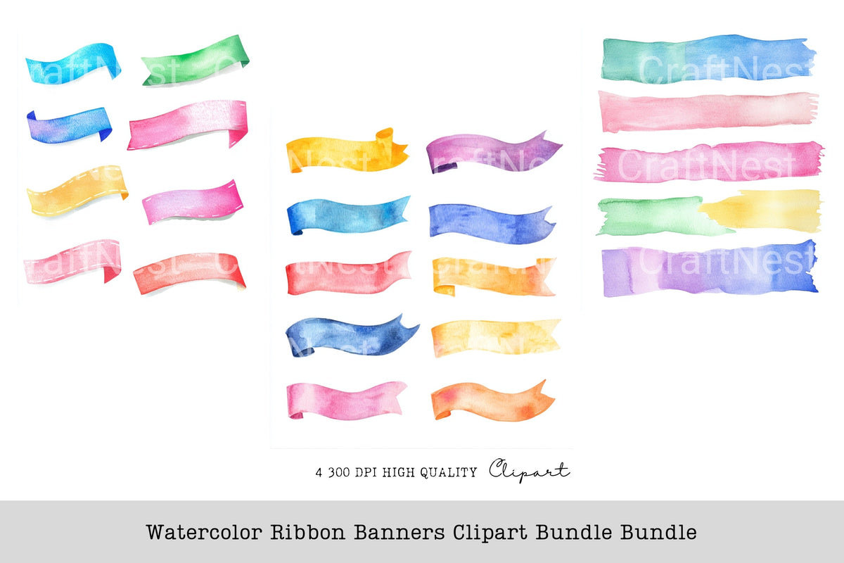 Ribbon Banners Clipart Bundle
