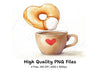 Heart Donut Coffee Cup Clipart Bundle