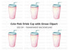 Pink Drink Tumbler Clipart Bundle