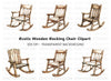 Rustic Wooden Rocking Chair Clipart Bundle