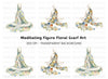 Meditating Mannequins Floral Clipart Bundle