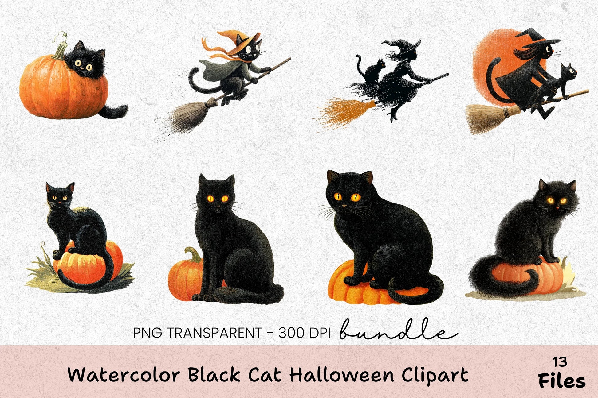 Black-Cat-Halloween-Clipart-Bundle - CraftNest - Digital Crafting and Art
