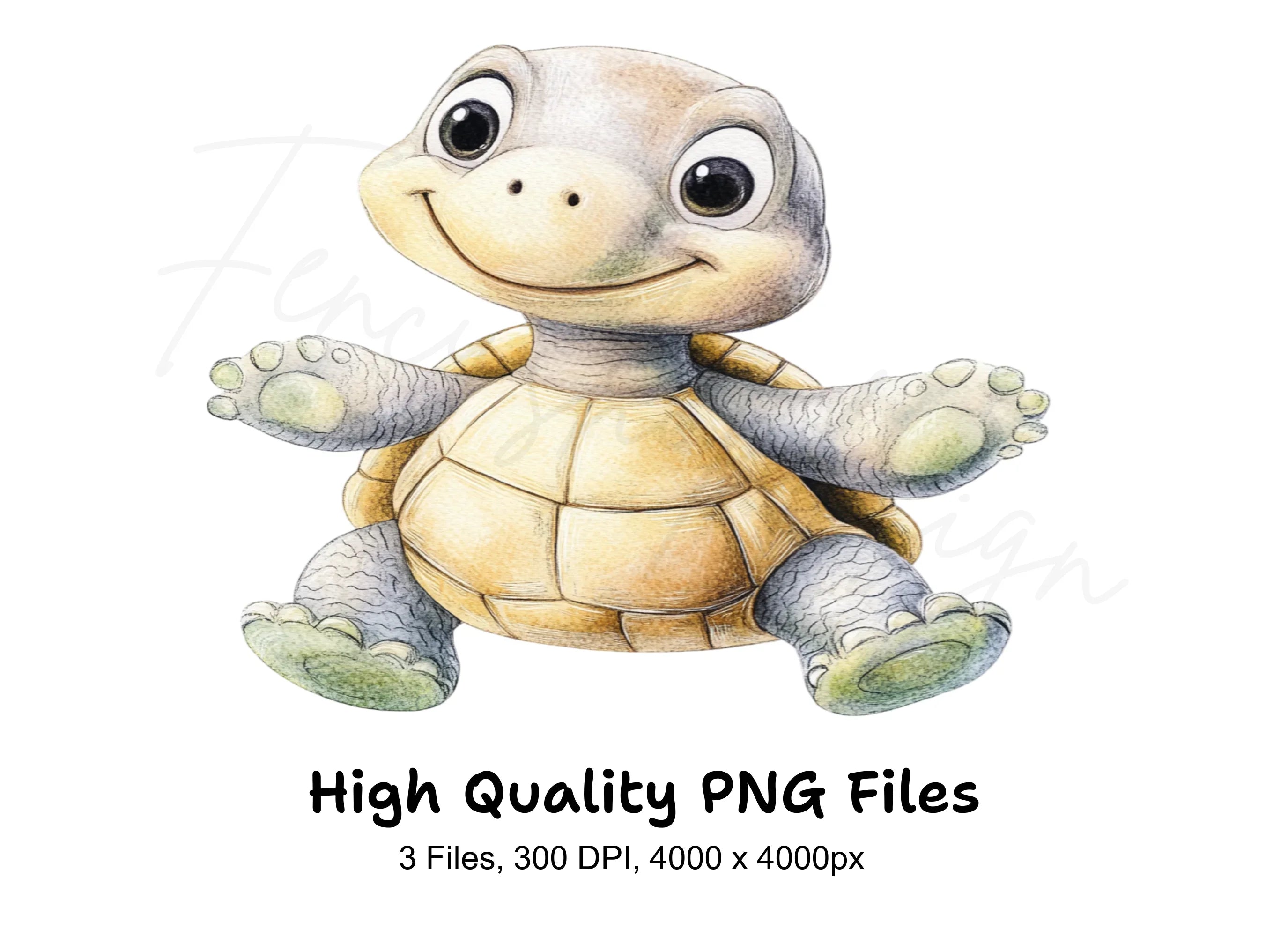 Adorable Baby Turtle Clipart Bundle