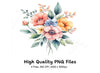 Soft Pastel Floral Bouquets Clipart Bundle