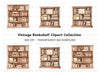 Vintage Bookshelf Clipart Bundle