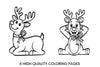 Cute Reindeer Christmas Coloring Books