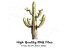 Flowering Saguaro Cactus Clipart Bundle