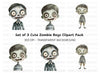 Spooky Zombie Boy Clipart Bundle