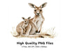Kangaroo Family Illustration Clipart Bundle