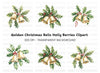Christmas Holly and Bells Clipart Bundle