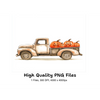 Vintage Truck with Happy Pumpkins Clipart Bundle