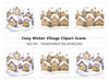 Cozy Winter Houses Clipart Bundle