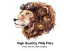 Steampunk Lion Heads Clipart Bundle