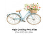 Bicycle with Flowers Clipart Bundle