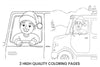 Happy Kid Driving Christmas Truck Coloring Books