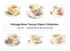 Vintage Floral Teacups Clipart Bundle