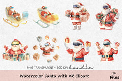 Santa with VR Clipart Bundle - CraftNest - Digital Crafting and Art