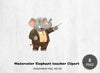 Elephant Teacher Clipart Bundle