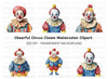 Happy Clown Faces Clipart Bundle