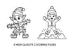 Cute Kids Playing in Snow Coloring Books