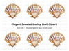 Ornate Scallop Shells with Jewels Clipart Bundle