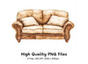 Cozy Leather Sofa Clipart Bundle