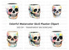 Colorful Skull Designs Clipart Bundle