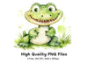 Cute Alligator Clipart Bundle