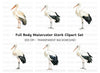 Elegant White Stork Clipart Bundle