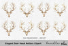 Elegant Deer Head Antlers Clipart Bundle
