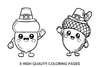 Cute Acorn Pilgrim Hat Coloring Books
