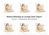 Relaxing Woman on Beach Chair Clipart Bundle