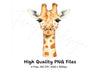 Realistic Giraffe Head Clipart Bundle