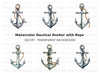 Rope Wrapped Anchor Clipart Bundle