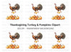 Thanksgiving Turkey and Pumpkins Clipart Bundle